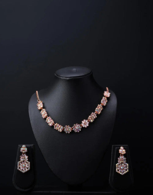 Elegant Austrian Diamond Jewelry Set - 3 Piece Necklace, Bracelet, & Earrings