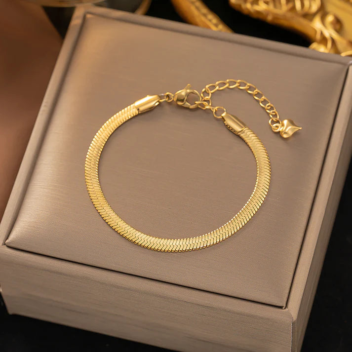 Snake Bracelet Gold Plated, Anti-Tarnish, Waterproof 8.5