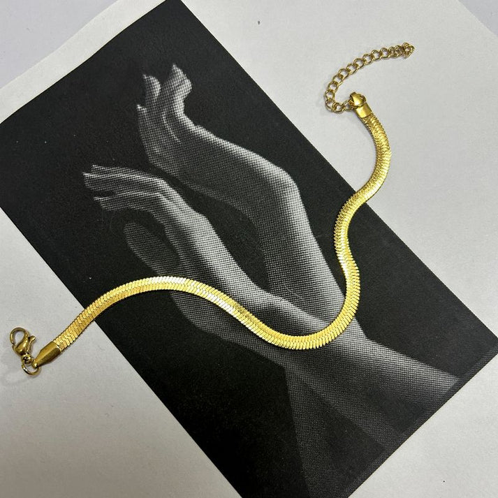 Snake Bracelet Gold Plated, Anti-Tarnish, Waterproof 8.5